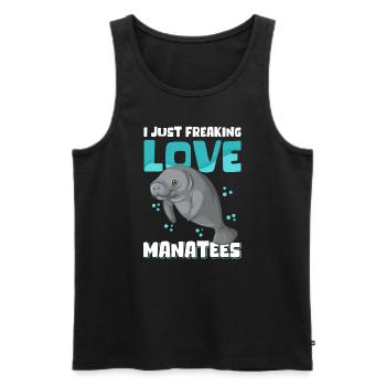 Manatee Manatee Manatee Manatee Gift - Men's Premium Organic Tank Top - black - Front - AI Model Male 178 light (178cm)