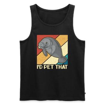 Manatee Manatee Manatee Manatee Gift - Men's Premium Organic Tank Top - black - Front - AI Model Male 178 light (178cm)