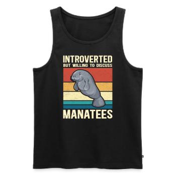 Manatee Manatee Manatee Manatee Manatee Gift - Men's Premium Organic Tank Top - black - Front - AI Model Male 178 light (178cm)