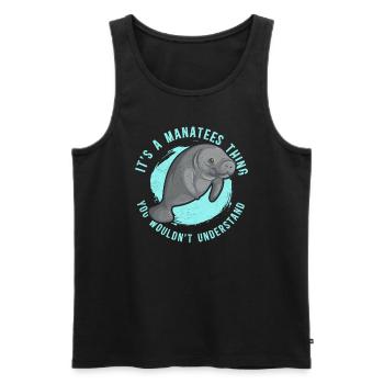 Manatee Manatee Manatee Manatee Manatee Gift - Men's Premium Organic Tank Top - black - Front - AI Model Male 178 light (178cm)