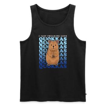 Quokkas Shorttail kangourous Quokka cadeau - Débardeur bio Premium Homme - noir - Devant - AI Model Male 178 light (178cm)