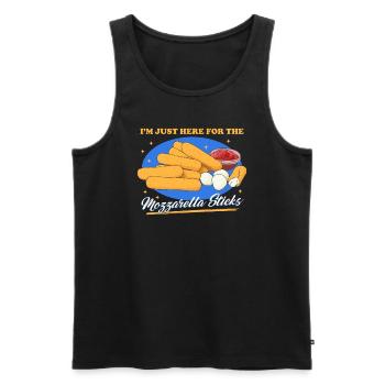Mozzarella Sticks Käse Geschenk - Männer Premium Bio Tank Top - Schwarz - Vorne - AI Model Male 178 light (178cm)