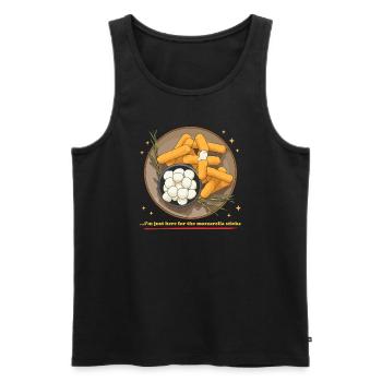 Mozzarella Sticks Lover Cheese Gift - Men's Premium Organic Tank Top - black - Front - AI Model Male 178 light (178cm)