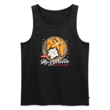 Mozzarella Sticks Cheese Lover Gift - Men's Premium Organic Tank Top - black - Front - AI Model Male 178 light (178cm)