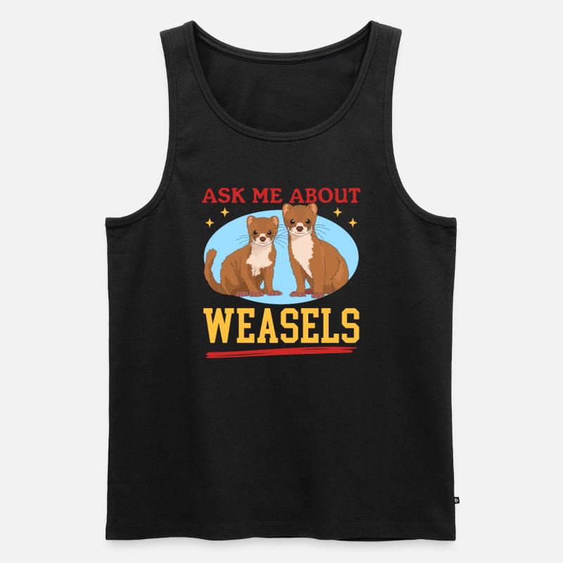Wiesel Hermännchen Mauswiesel Geschenk - Männer Premium Bio Tank Top - Schwarz