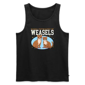 Weasel Hermännchen Dwarf Weasel Gift - Men's Premium Organic Tank Top - black - Front - AI Model Male 178 light (178cm)