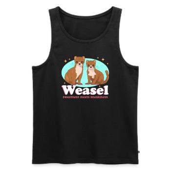 Weasel Cute Dwarf Weasel Mouse Weasel Gift - Men's Premium Organic Tank Top - black - Front - AI Model Male 178 light (178cm)