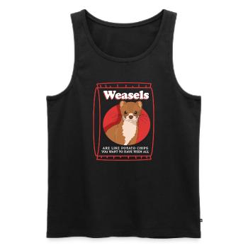 Weasel cute dwarf weasel Kleinwiesel gift - Men's Premium Organic Tank Top - black - Front - AI Model Male 178 light (178cm)