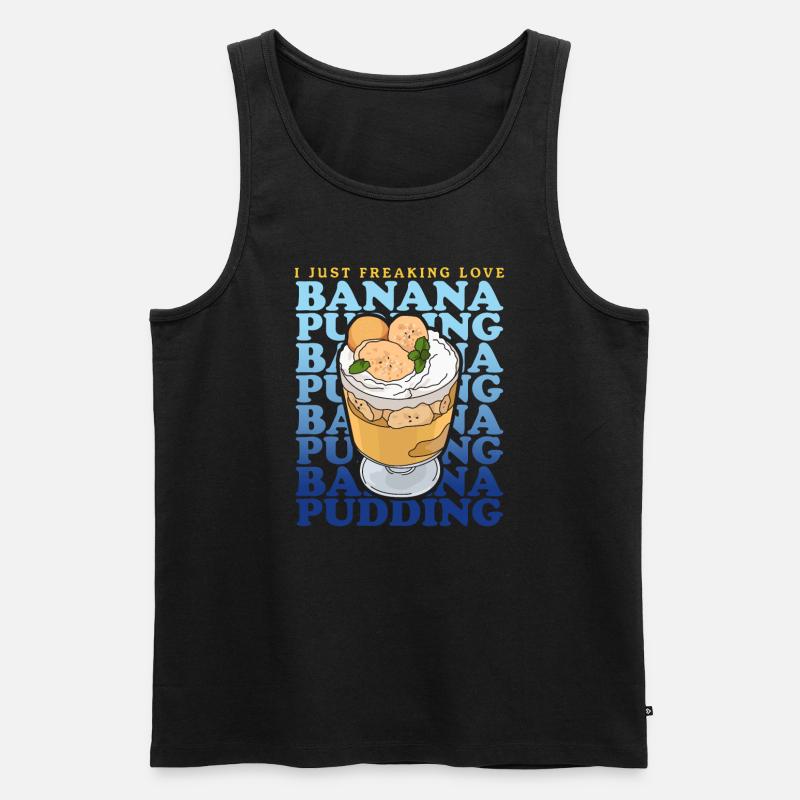 Bananenpudding Bananen-Pudding Geschenk - Männer Premium Bio Tank Top - Schwarz