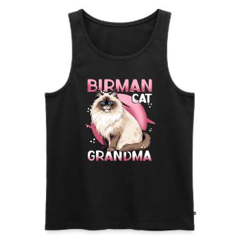 Birman chats mamie Birman chat Birman cadeau - Débardeur bio Premium Homme - noir - Devant - Michal (187cm)