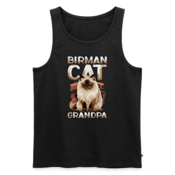 Chats de Birmanie grand-père Birman chat Birman cadeau - Débardeur bio Premium Homme - noir - Devant - Michal (187cm)