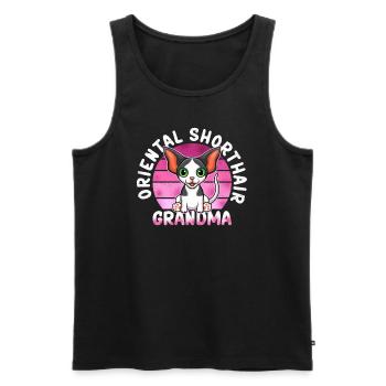 Oriental Shorthair Granny OKH Cat Gift - Men's Premium Organic Tank Top - black - Front - Michal (187cm)