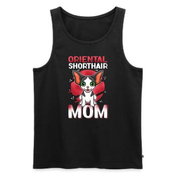 Oriental Shorthair Mom OKH Cat Gift - Men's Premium Organic Tank Top - black - Front - Michal (187cm)