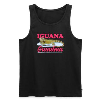 Iguana Granny Lizard Reptile Iguanas Gift - Men's Premium Organic Tank Top - black - Front - Michal (187cm)