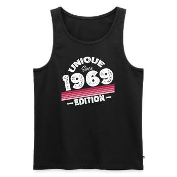 Unique depuis 1969 Edition Anniversaire Millésime 1969 - Débardeur bio Premium Homme - noir - Devant - Michal (187cm)