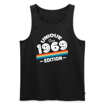 Unique depuis 1969 Edition Anniversaire Millésime 1969 - Débardeur bio Premium Homme - noir - Devant - Michal (187cm)
