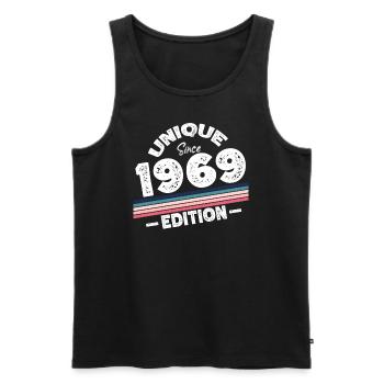 Unique depuis 1969 Edition Anniversaire Millésime 1969 - Débardeur bio Premium Homme - noir - Devant - Michal (187cm)