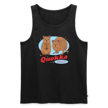 Quokka kangourous kangourou à queue courte cadeau - Débardeur bio Premium Homme - noir - Devant - Michal (187cm)