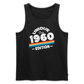Unique depuis les années 1960 édition anniversaire Vintage des années 1960 - Débardeur bio Premium Homme - noir - Devant - Michal (187cm)