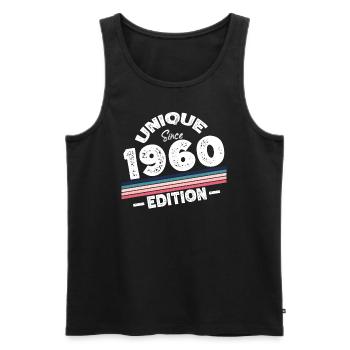 Unique depuis les années 1960 édition anniversaire Vintage des années 1960 - Débardeur bio Premium Homme - noir - Devant - Michal (187cm)