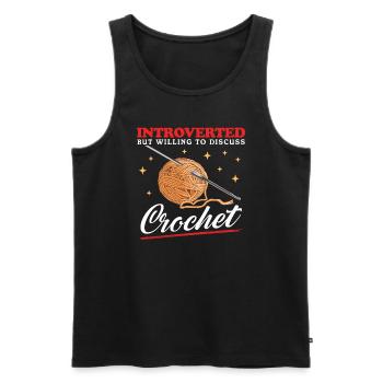 Crochet Crochet Crochet Crochet Gift - Men's Premium Organic Tank Top - black - Front - AI Model Male 178 light (178cm)