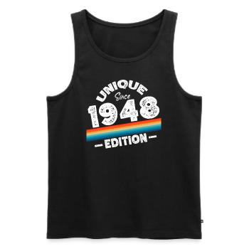 Unique Since 1948 Edition Birthday Vintage 1948 - Men's Premium Organic Tank Top - black - Front - Michal (187cm)