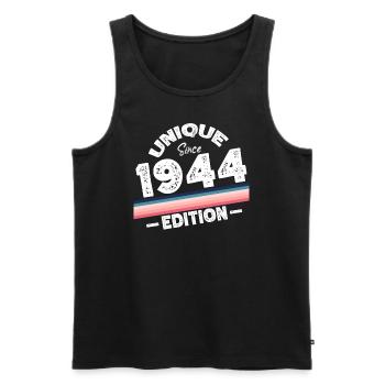 Unique depuis 1944 Edition Anniversaire Vintage 1944 - Débardeur bio Premium Homme - noir - Devant - Michal (187cm)