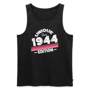 Unique depuis 1944 Edition Anniversaire Vintage 1944 - Débardeur bio Premium Homme - noir - Devant - Michal (187cm)