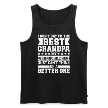 Opa Geschenke Bester Opa Geschenkidee - Männer Premium Bio Tank Top - Schwarz - Vorne - Michal (187cm)