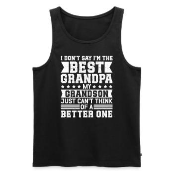 Opa Geschenke | Bester Opa Geschenkidee - Männer Premium Bio Tank Top - Schwarz - Vorne - Michal (187cm)