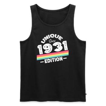 Unique Since 1931 Edition Birthday Vintage 1931 - Men's Premium Organic Tank Top - black - Front - Michal (187cm)