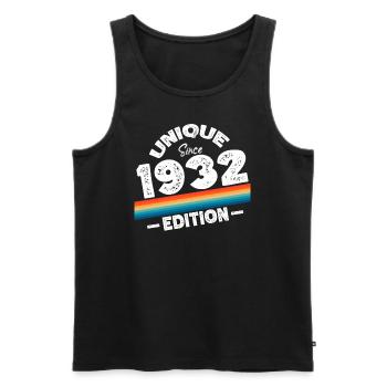 Unique depuis 1932 Edition Anniversaire Millésime 1932 - Débardeur bio Premium Homme - noir - Devant - Michal (187cm)