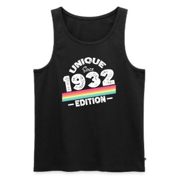 Unique depuis 1932 Edition Anniversaire Millésime 1932 - Débardeur bio Premium Homme - noir - Devant - Michal (187cm)