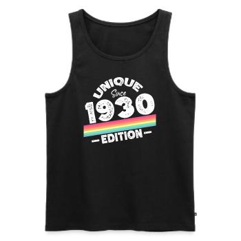 Unique depuis les années 1930 édition anniversaire Vintage des années 1930 - Débardeur bio Premium Homme - noir - Devant - Michal (187cm)