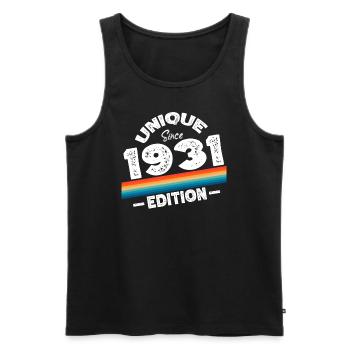 Unique Since 1931 Edition Birthday Vintage 1931 - Men's Premium Organic Tank Top - black - Front - Michal (187cm)