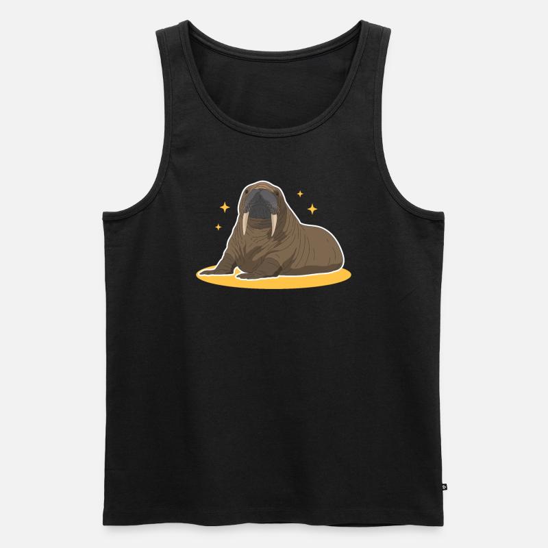 Walross Walrus | Walroß Walrosse Geschenk - Männer Premium Bio Tank Top - Schwarz