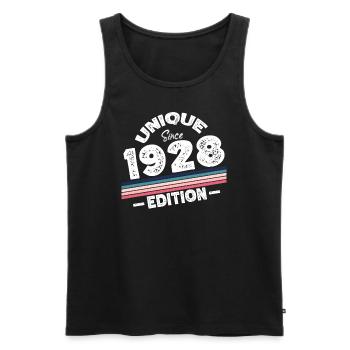 Unique Since 1928 Edition Birthday Vintage 1928 - Men's Premium Organic Tank Top - black - Front - AI Model Male 178 light (178cm)