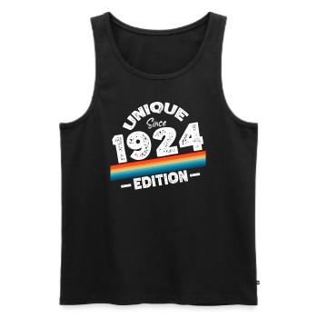 Unique since 1924 Edition Birthday Vintage 1924 - Men's Premium Organic Tank Top - black - Front - AI Model Male 178 light (178cm)