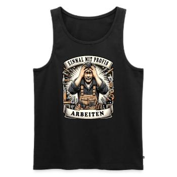 Einmal mit Profis Arbeiten Schreiner - Männer Premium Bio Tank Top - Schwarz - Vorne - Michal (187cm)