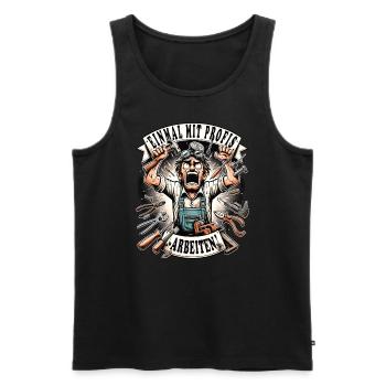 Einmal mit Profis Arbeiten Schreiner - Männer Premium Bio Tank Top - Schwarz - Vorne - Michal (187cm)