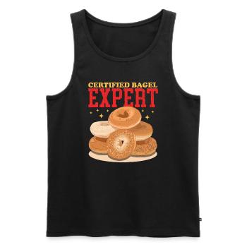 Bagel Expert Bagel Bread Beigel Gift - Men's Premium Organic Tank Top - black - Front - AI Model Male 178 light (178cm)