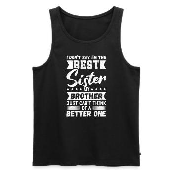 Sister Gifts Birthday Gift Idea - Men's Premium Organic Tank Top - black - Front - Michal (187cm)