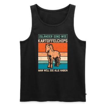 Islandpferd Isländer Isi Islandpony Geschenk - Männer Premium Bio Tank Top - Schwarz - Vorne - Michal (187cm)