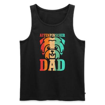 Affenpinscher Dad Monkey Terrier Dog Gift - Men's Premium Organic Tank Top - black - Front - AI Model Male 178 light (178cm)