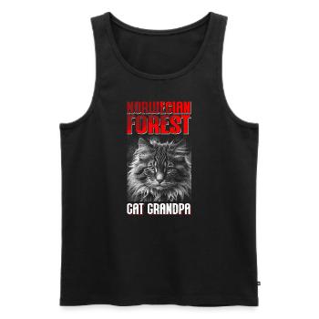 Norwegian Forest Cat Grandpa Norwegian Cat Gift - Men's Premium Organic Tank Top - black - Front - Michal (187cm)