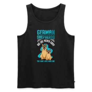 German Shepherds German Shepherd Gift - Men's Premium Organic Tank Top - black - Front - AI Model Male 178 light (178cm)