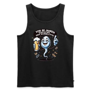 Vor 80 Jahren War Ich Schnellste - Männer Premium Bio Tank Top - Schwarz - Vorne - Michal (187cm)
