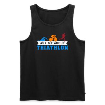 Triathlon Triathletes Triathlete Athlete Gift - Men's Premium Organic Tank Top - black - Front - AI Model Male 178 light (178cm)