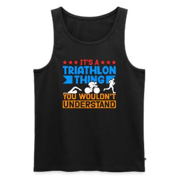Triathlon Triathlete Triathlete Gift - Men's Premium Organic Tank Top - black - Front - AI Model Male 178 light (178cm)