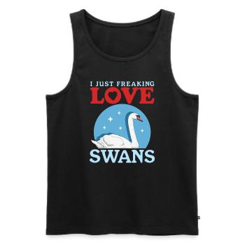 Swans Swans Swan Lover Gift - Men's Premium Organic Tank Top - black - Front - AI Model Male 178 light (178cm)